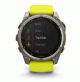 fēnix 8 – 47 mm, Solar, Sapphire Sapphire, Titanium with Amp yellow/graphite silicone band- 010-02906-21 - Garmin